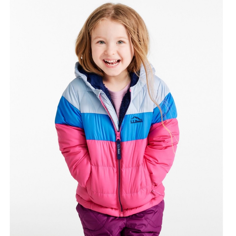 L.L. Bean Kids Puffer Jacket - Pink and Blue
